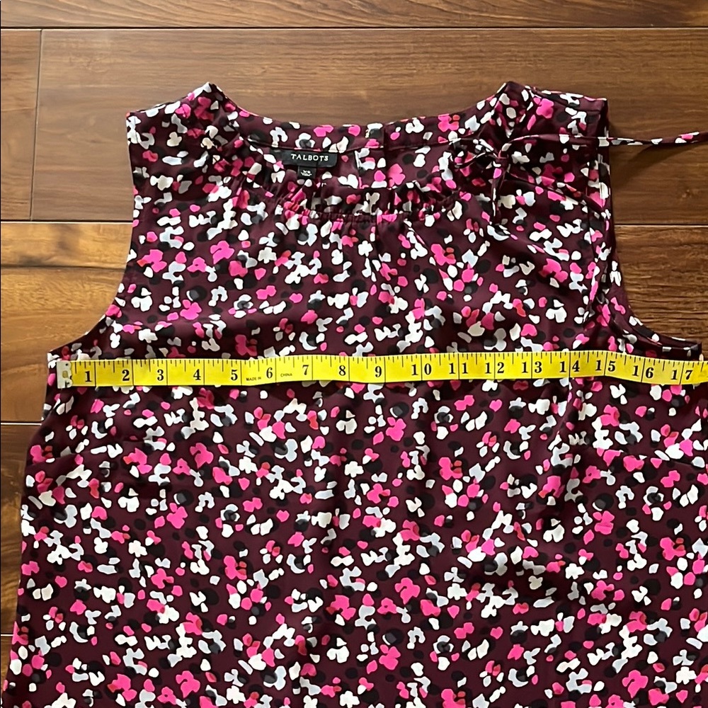 Talbots Pink/Black/White Patterned Sleeveless Top… - image 3